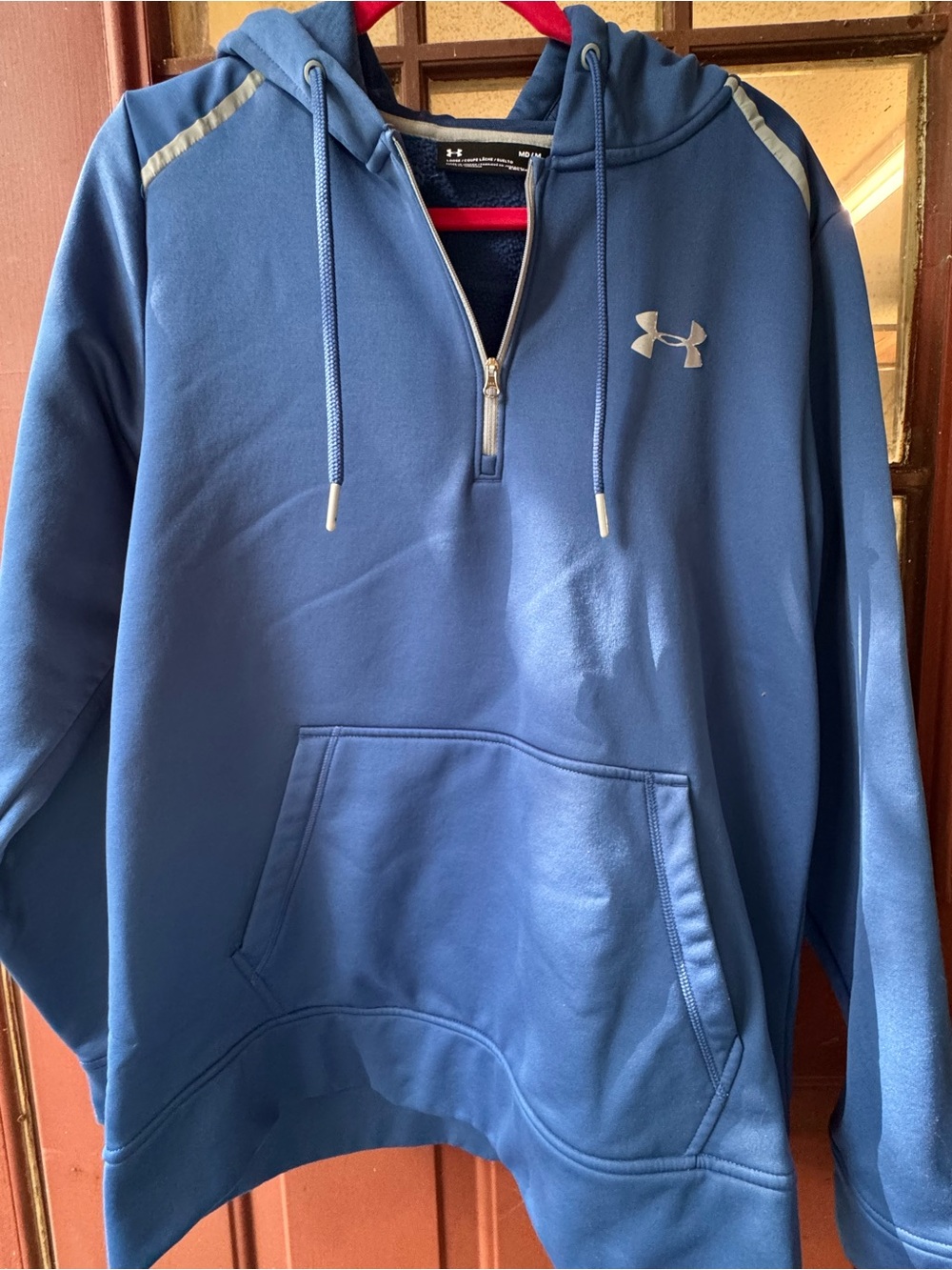 Under Armour Navy and Red ColdGear Half-Zip Pullover